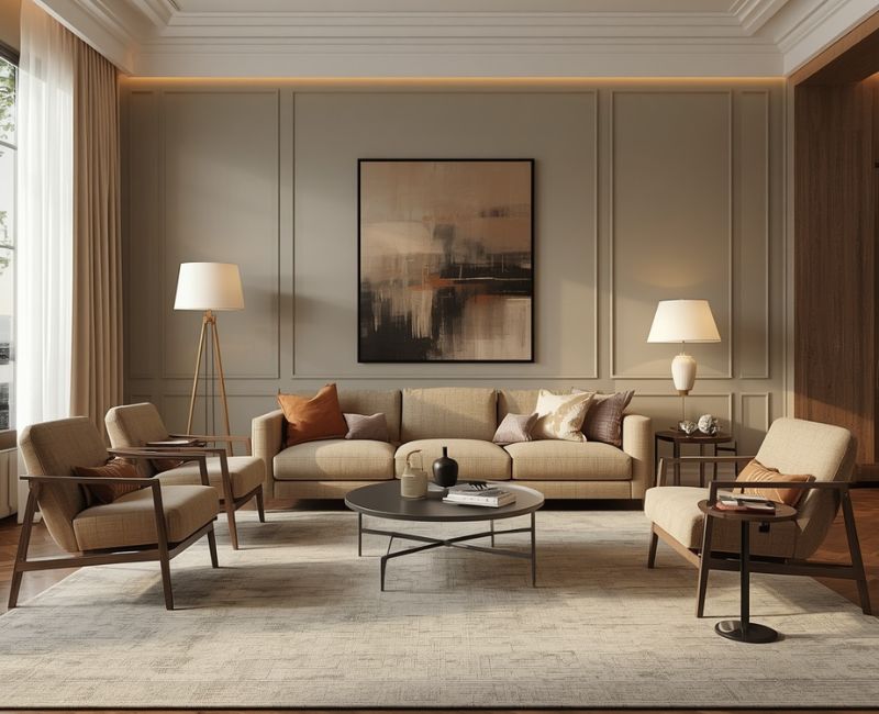 Layered cozy living room

