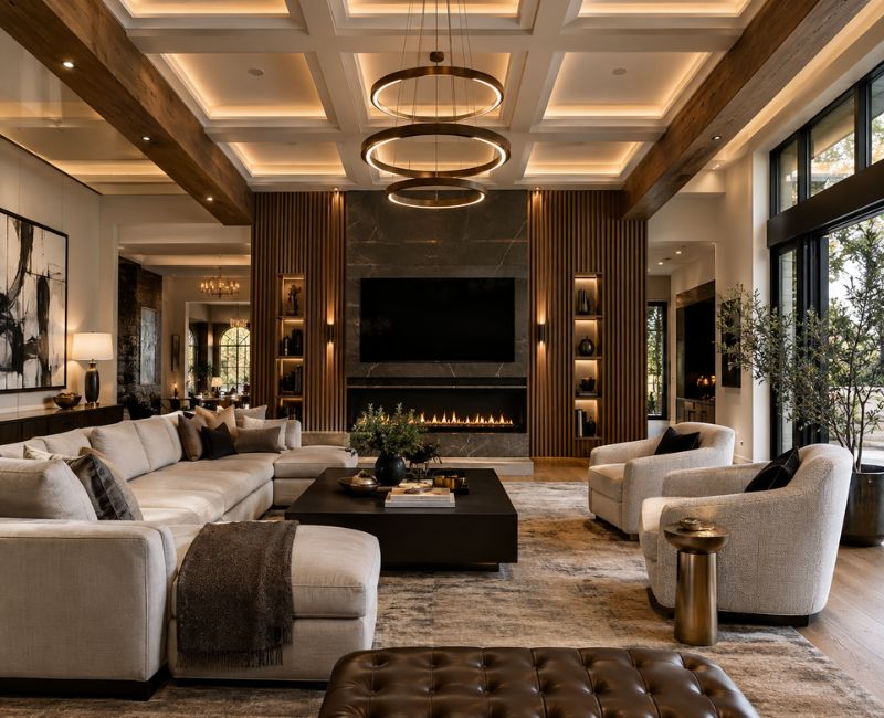 Decorative coffered ceiling
