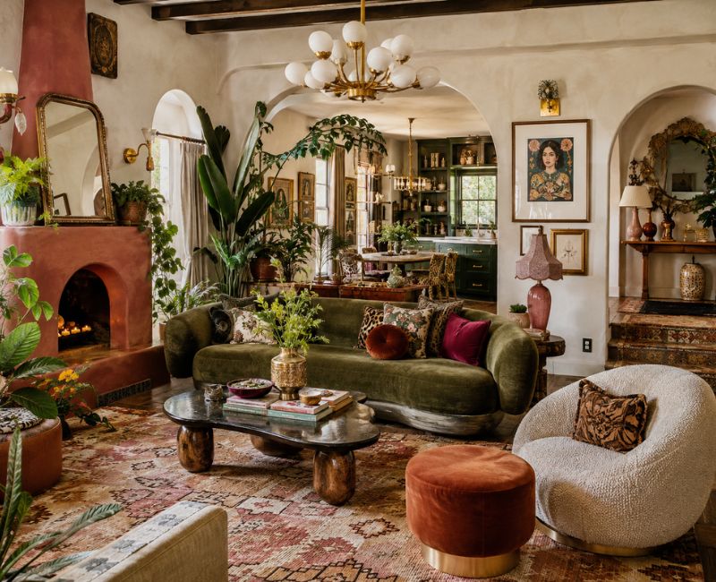 eclectic maximalist organic interior
