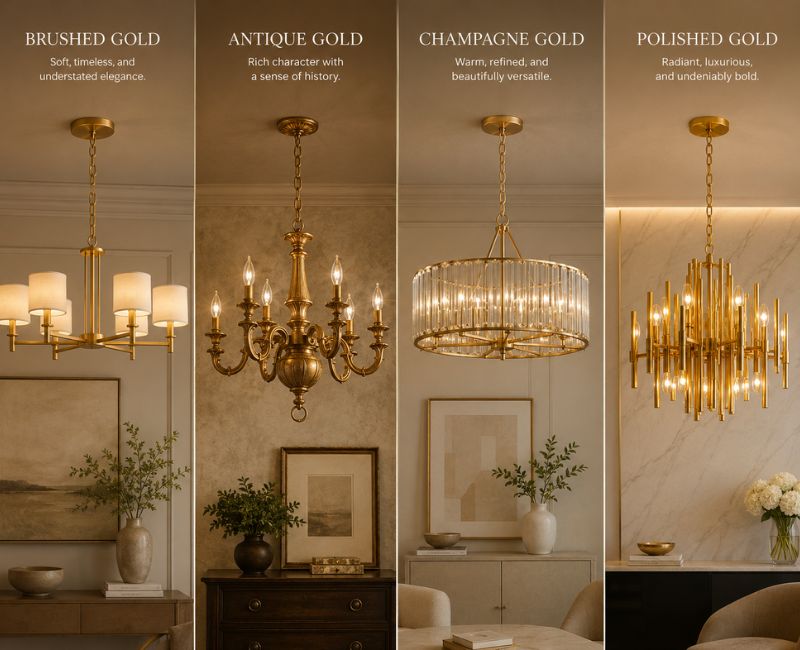 Gold chandelier finish styles