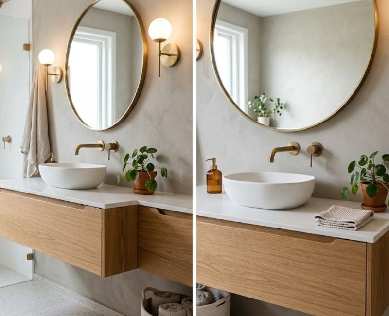  Guest bathroom vanity and mirror
