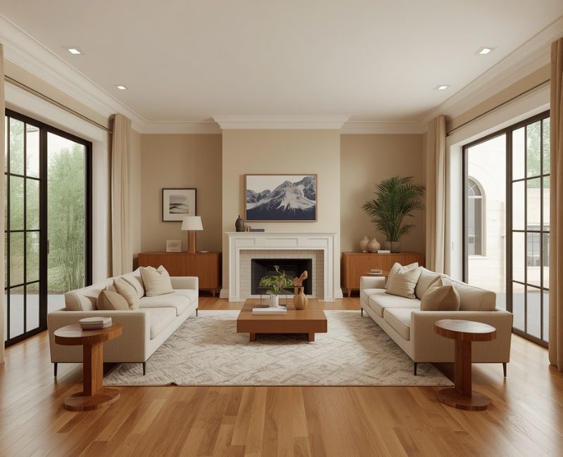 Warm neutral home decor foundation
