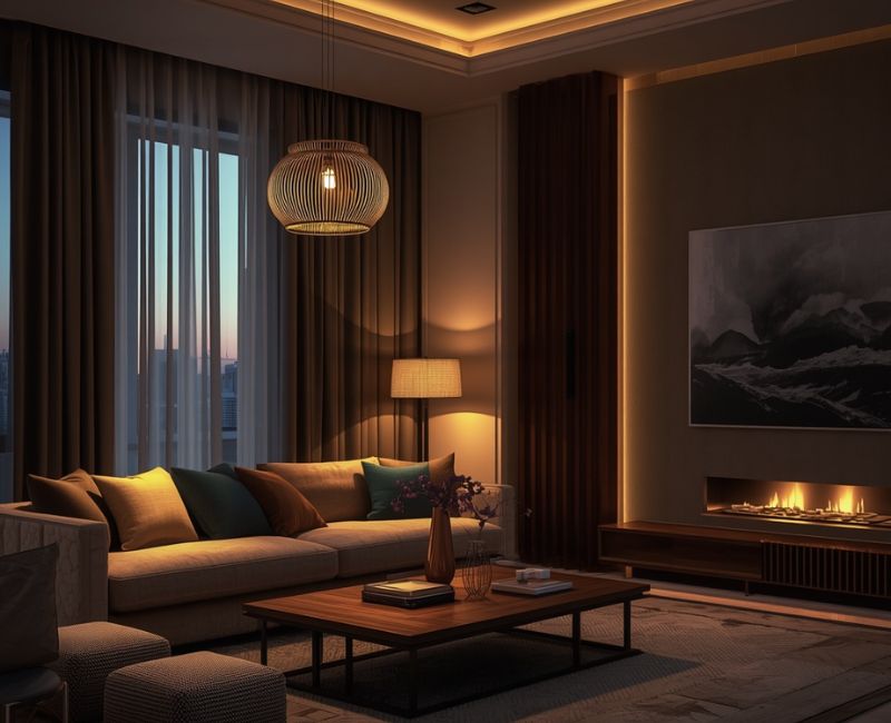 layered home lighting
