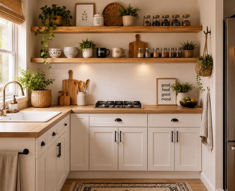  Kitchen floating shelves
