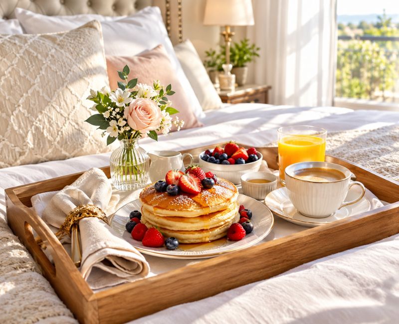 Luxury breakfast in bed