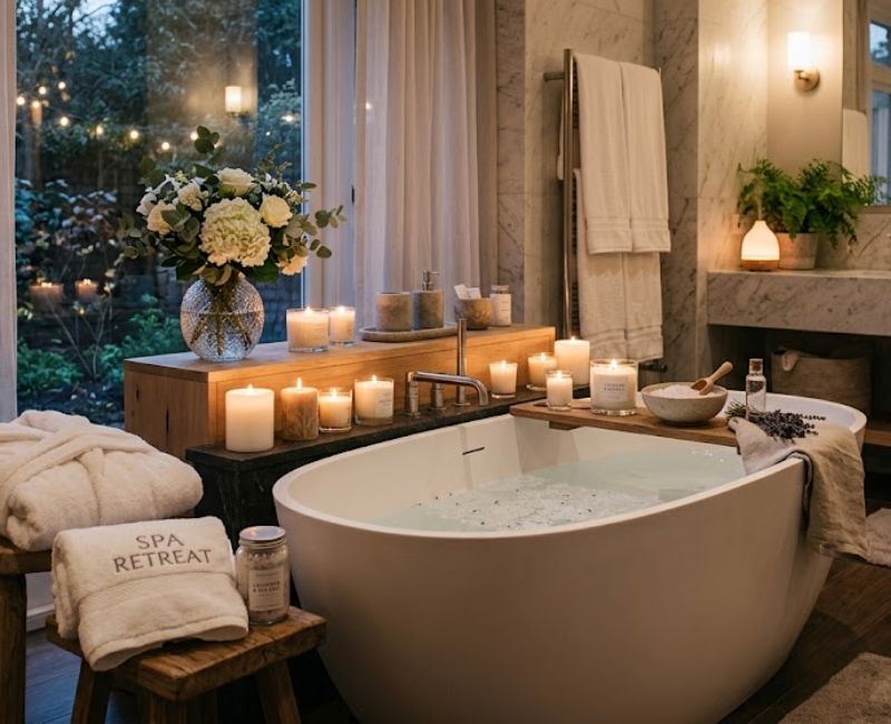 Luxury home spa bathroom