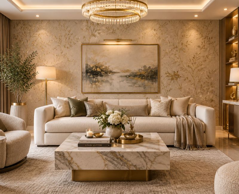 Luxury living room wallpaper
