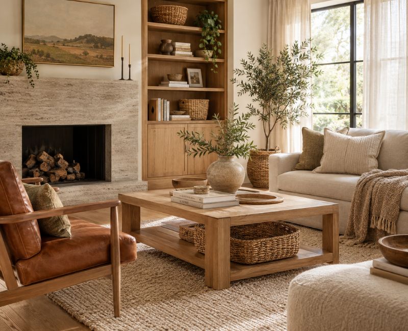 Natural materials modern interior
