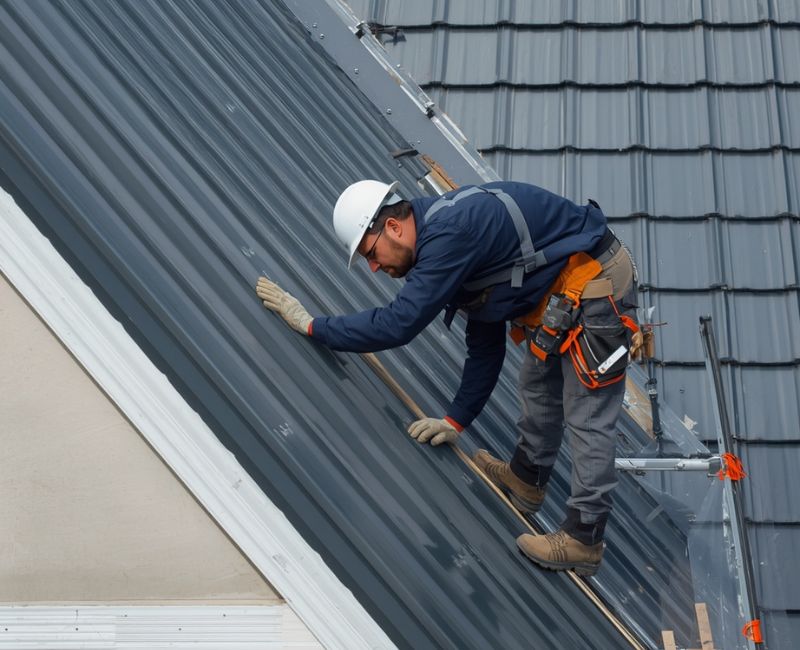 Professional steel roof installation
