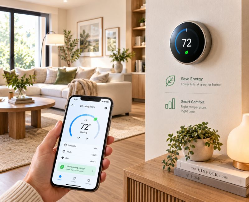 Smart thermostat energy savings
