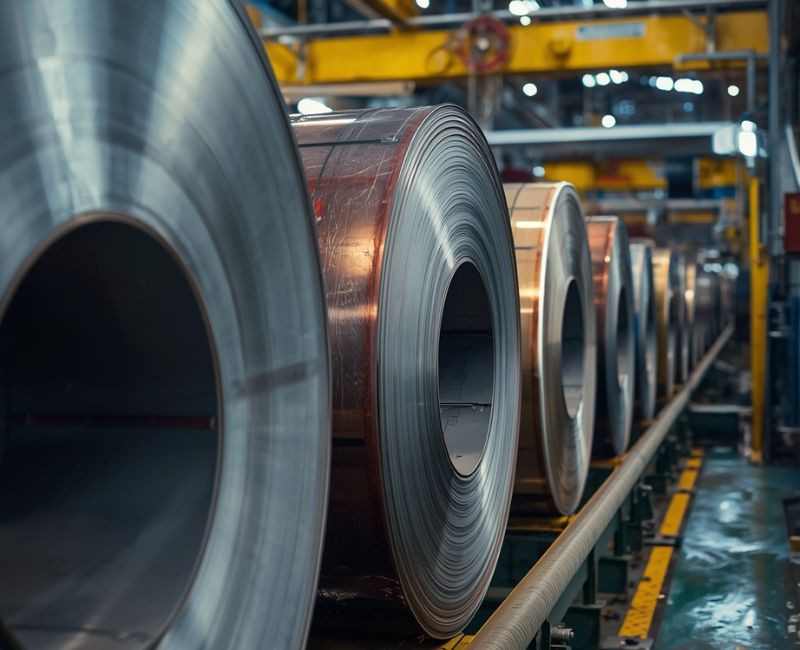 Factory coating process for steel roofing
