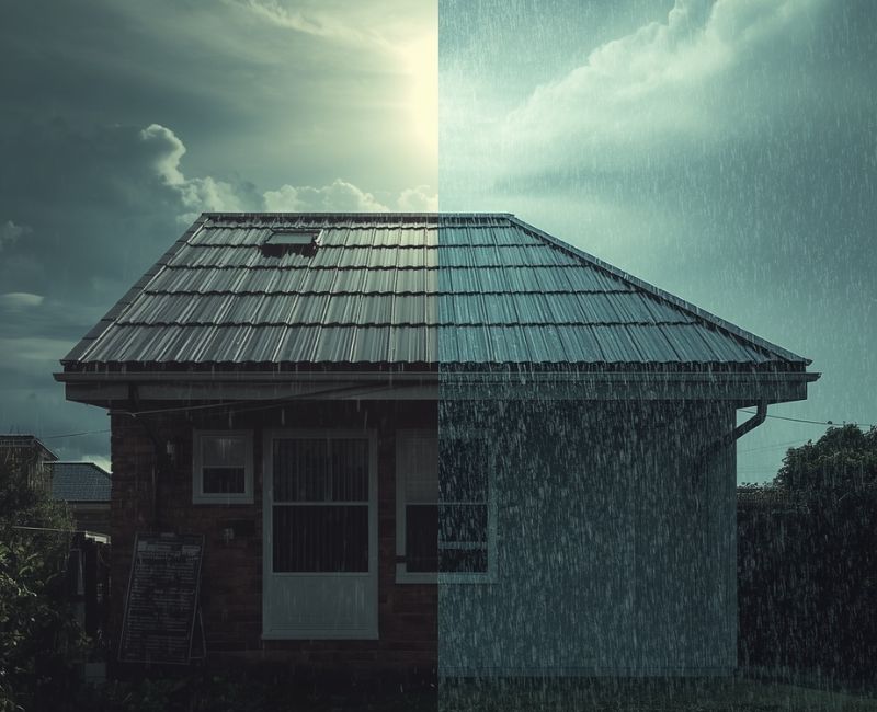 Steel roof resisting weather and corrosion

