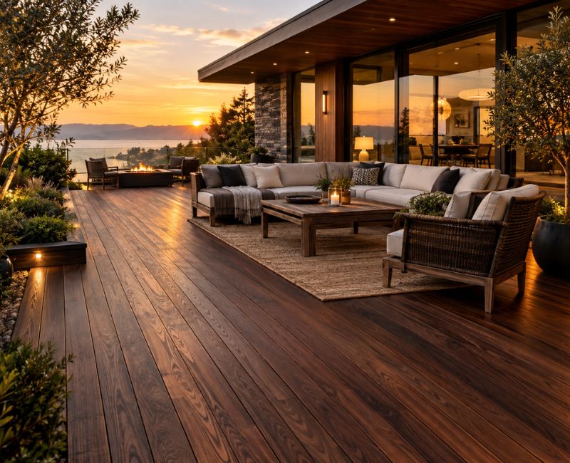 Thermally modified wood luxury deck