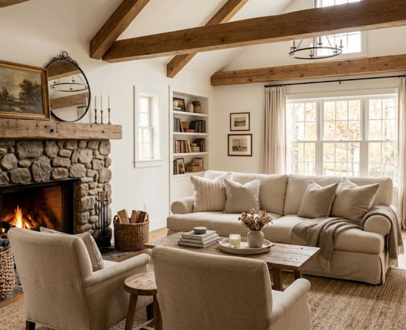 traditional farmhouse rustic interior
