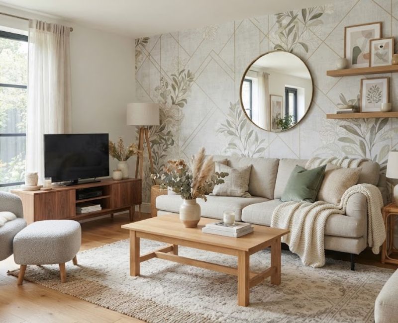 Wallpaper matching interior style