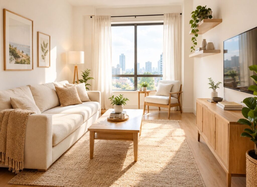 Light neutral small apartment